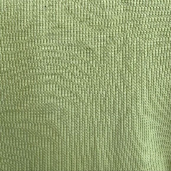 American Eagle • Long Sleeve Lace Trim Waffle Knit Tee in Lime - Picture 9 of 13